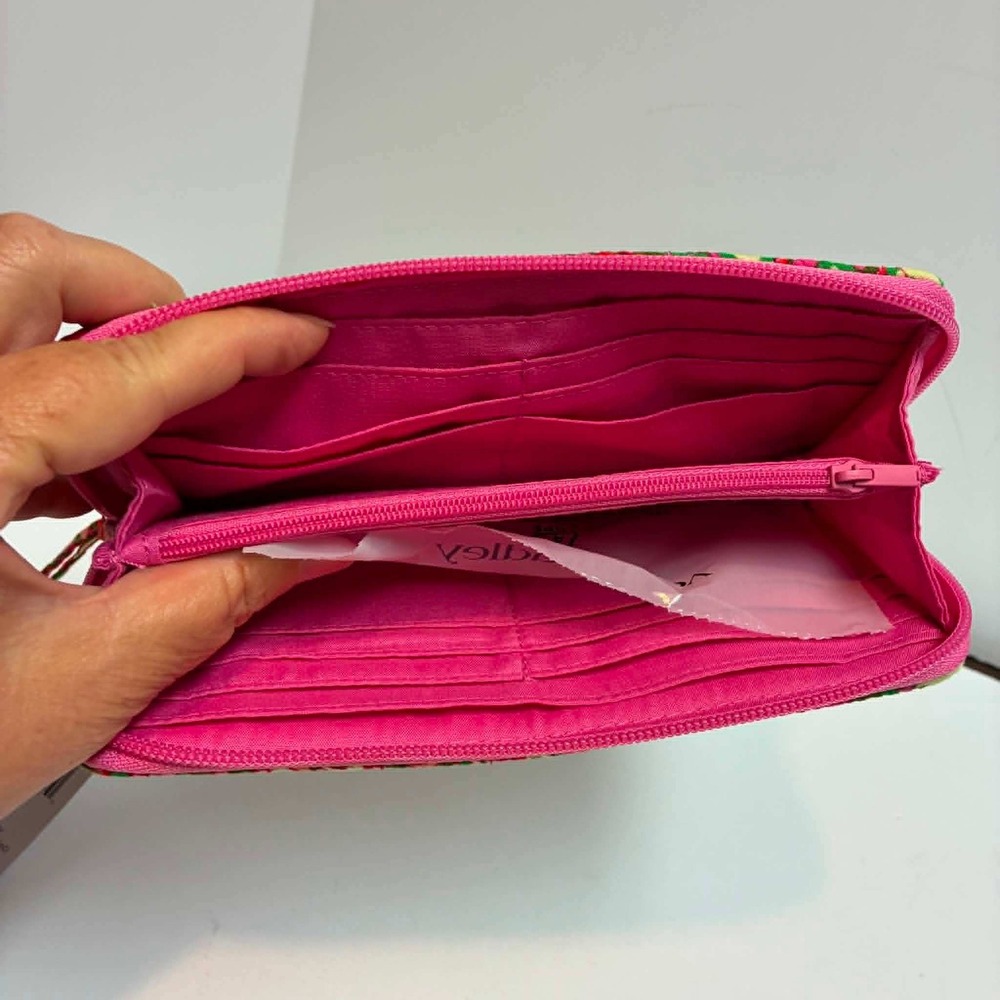 Vera Bradley Essential Continental Wallet Capri Pink Paisley Cotton Organizer - Picture 6 of 6